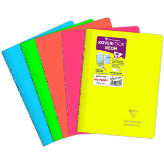 Clairefontaine, Zápisník Koverbook, A4, linkovaný, 80 listů, neon