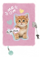Pamiętnik z kłódką włochacz A5 96k My Little Friend Pastel Kitty, St.Majewski