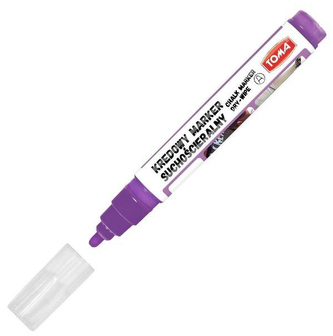 Marker kredowy suchościeralny 4,5mm fioletowy, Toma