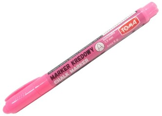 Marker kredowy z klipsem do czarnych tablic końc. 1.5 mm różowy 293, Toma