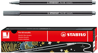 Pisak Pen 68/805 srebrny metaliczny., Stabilo