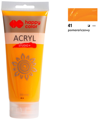 Farba akrylowa Studio 200ml, pomarańczowy, Happy Color
