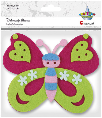 Dekoracja filcowa 150 x 125 mm Motyl 472922, Craft-Fun