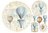 Papier ryżowy 48x33 balon/zegar, Stamperia