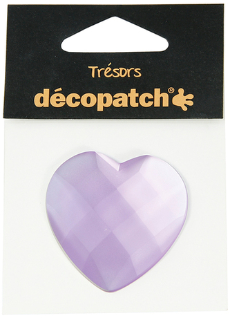 Kryształkowe ozdoby serduszko fioletowe śr.45mm, Decopatch