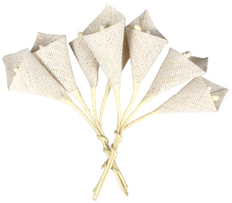 Kwiaty płócienne bukiecik Kalia op. 8szt biały, Galeria Papieru