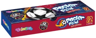 Farby plakatowe 12-kol. 20 ml Football CoolPack Colorino, Patio