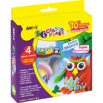Ciastolina 4-kol. po 18g CiastoPlasto IC18P4, Amos