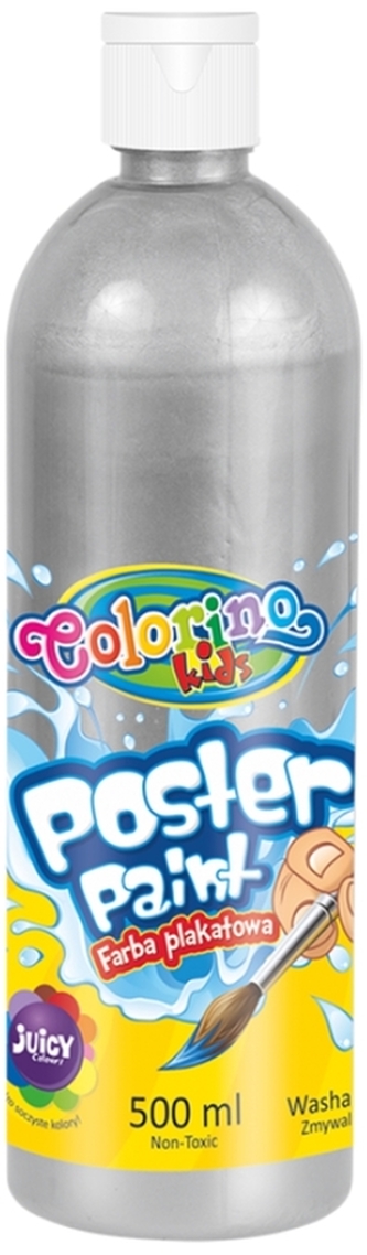 Farba plakatowa 500 ml butla srebrna Colorino, Patio