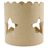 Świecznik z masy papierowej z gwiazdkami 12 x 12 x 12cm HD033, Decopatch