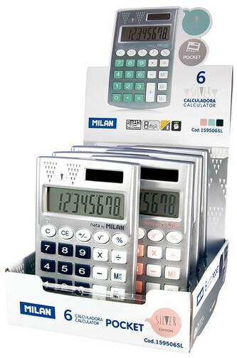 Kalkulator kieszonkowy silver,159506SL, Milan Kalkulator kieszonkowy silver,159506SL, Milan