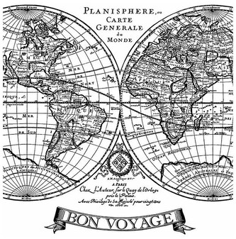 Stempel kauczukowy 10x10 cm Bon Voyage, Stamperia