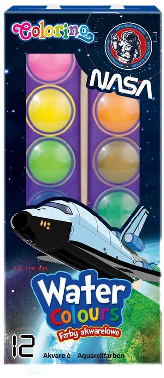 Farby akwarelowe 12-kol. mała pastylka Nasa 12 CP Colorino, Patio