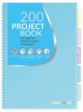 Kołonotes B5 200 k. Pastel niebieski CoolPack, Patio