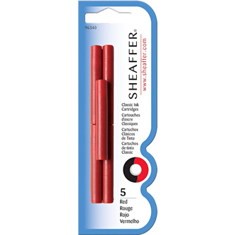 Naboje atramentowe czerwone blister 5 szt., Sheaffer