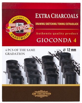 Węgiel prasowany twardość 4 Hard 12mm op. 4szt. 8694, Koh-I-Noor