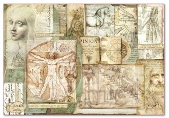 Papier ryżowy 48x33 leonardo, Stamperia