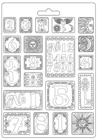 Foremka do odlewów 21x29,7 cm Alchemy Numery, Stamperia