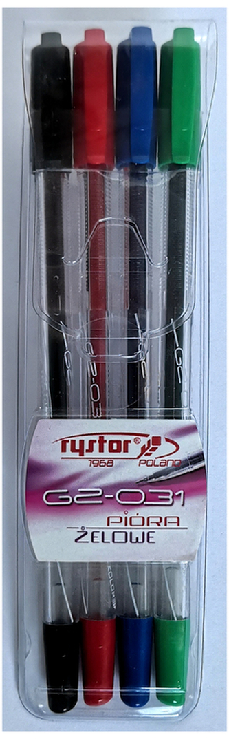 Długopisy żelowe GZ-031 kpl.- 4kol, Rystor