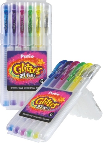 Kpl.dług.żel. brokat. 6-kol. Etui sztywne, Patio