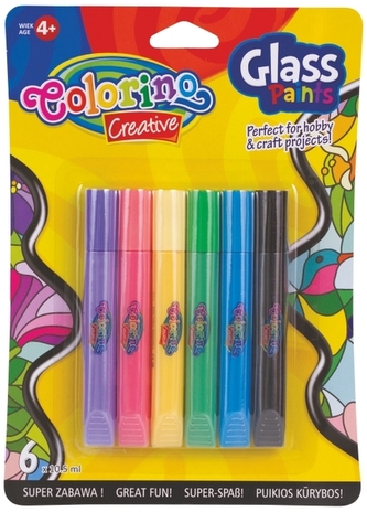 Farby do malowania na szkle 6-kol. x 10,5 ml Colorino, Patio