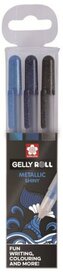 Długopisy żelowe Gelly Roll kpl. 3 szt.Ocean metallic odcienie niebieskiego,Sakura