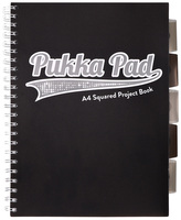 Kołonotes Project Book A4 100k 80g kratka Black & Grey czarny, Pukka Pad
