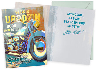 Karnet DK-1077 Urodziny (męskie, motor), Passion