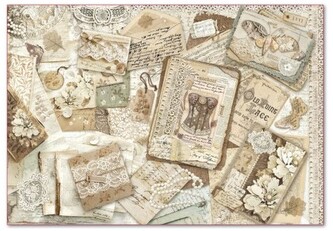 Papier ryżowy 48x33 stara koronka - motywy, Stamperia