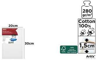 Podobrazie bawełniane 20x30cm 280g/m2 PP98-2030 Artix, Main Paper