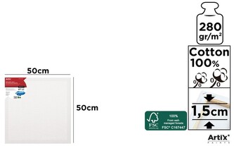 Podobrazie bawełniane 50x50cm 280g/m2 PP98-5050 Artix, Main Paper