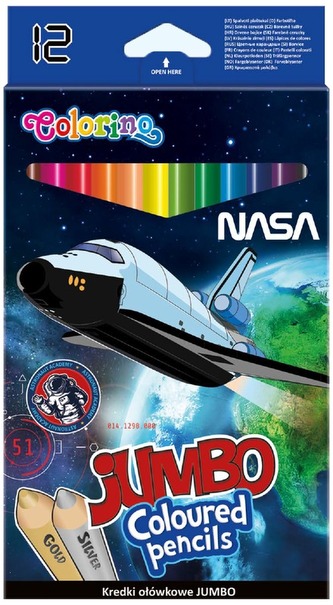 Kredki ołówkowe trójkątne Jumbo 12-kol. NASA, CoolPack Colorino, Patio