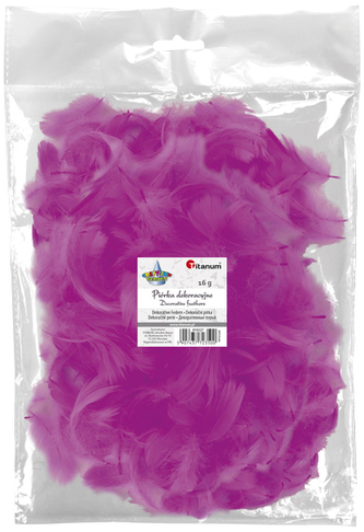 Piórka 5-12cm op. 16g, różowe, Craft-Fun