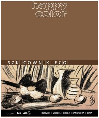 Blok rysunkowy kolor A3 40ark.ECO , Happy Color