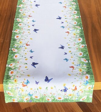 Vzorovaný ubrus - běhoun na stůl SPRING BUTTERFLY 60x120 cm Mybesthome