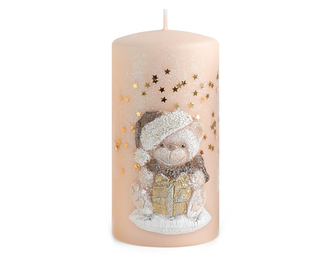 Svíčka TEDDY SVÁTEČNÍ vánoční d7x14cm