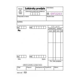 Lékařský předpis - sypaný bílý A6 100 listů