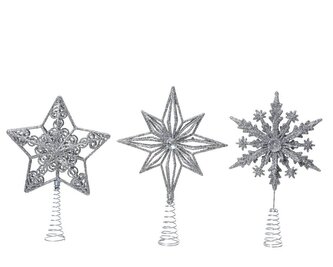 Špice vánoční hvězda kovová stříbrná 21cm