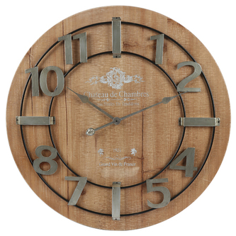 Hodiny nástěnné - hnědé, arabské číslice, MDF, 68 cm Hodiny nástěnné - hnědé, arabské číslice, MDF, 68 cm