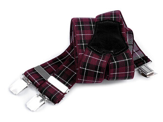 Šle šíře  3,5 cm délka 120 cm - 1 ks - 1 bordó bílá