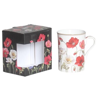 HOME ELEMENTS Hrnek 300 ml, Máky bílé