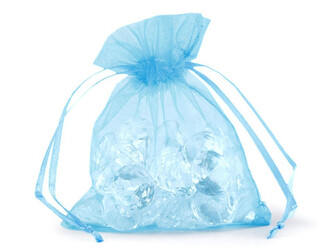 Dárkový pytlík 9x11 cm organza - 10 ks - 8 modrá dětská