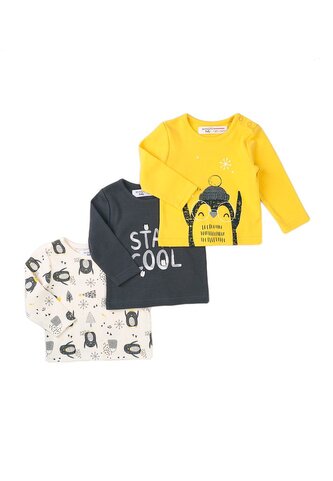 Tričko kojenecké 3pack, Minoti, Hug 8, kluk - 62/68