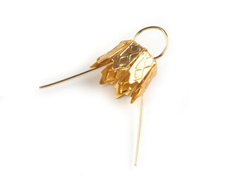 Očka na baňky / záponky s kaplíkem - 100 ks - 2 791/251/002 zlatá stř. Očka na baňky / záponky s kaplíkem - 100 ks - 2 791/251/002 zlatá stř.