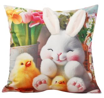 Velikonoční polštář 3D HELLO BUNNY II. 40x40 cm Mybesthome