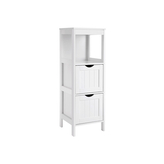 VASAGLE Koupelnový regál s úložnými boxy bílý 3 patra 30 x 89 x 30cm