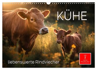 Kühe - liebenswerte Rindviecher (Wandkalender 2025 DIN A3 quer), CALVENDO Monatskalender
