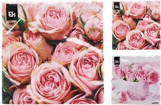 Ubrousky motiv růže sd 16ks