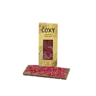 Natural Jihlava Čoxy mléčná čokoláda s malinami 50g Natural Jihlava Čoxy mléčná čokoláda s malinami 50g