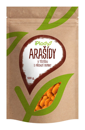 iPlody Arašídy v těstíčku s příchutí papriky 500 g iPlody Arašídy v těstíčku s příchutí papriky 500 g